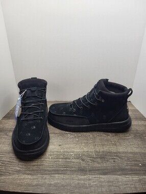 Jelly Roll Hey Dude Suede Boots Bradley Black Oyster Skull Print Mens Sz 10 New